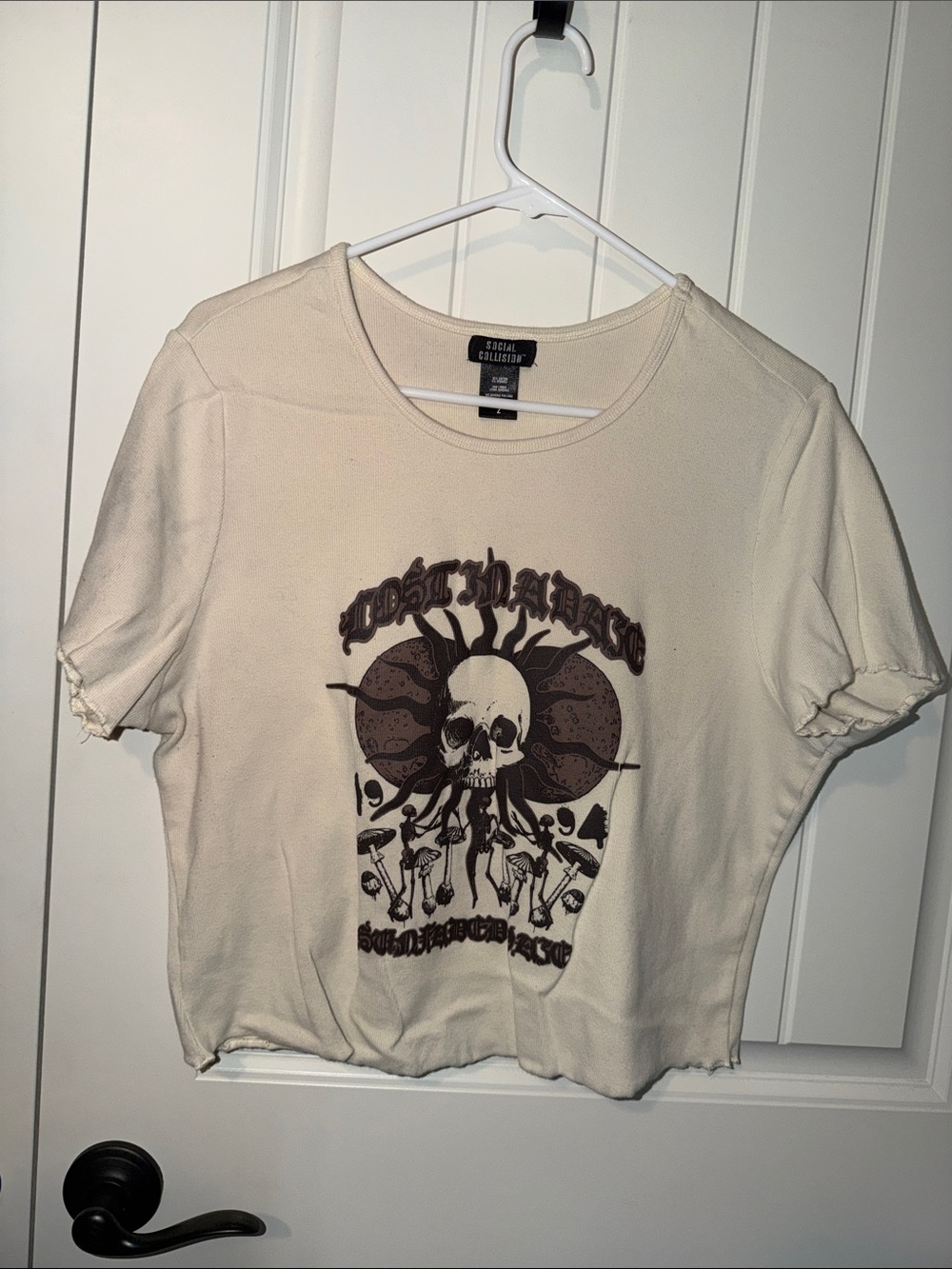 Skull & Mushroom Crop Tee Plus Size